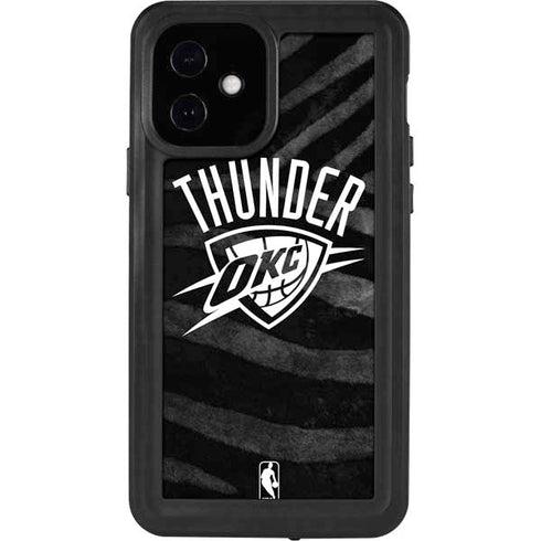 NBA Oklahoma City Thunder Black Animal Print iPhone 12 Waterproof Case