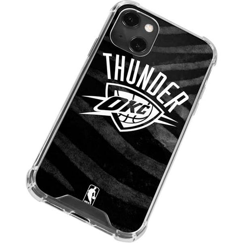 NBA Oklahoma City Thunder Black Animal Print iPhone 13 Mini Clear Case