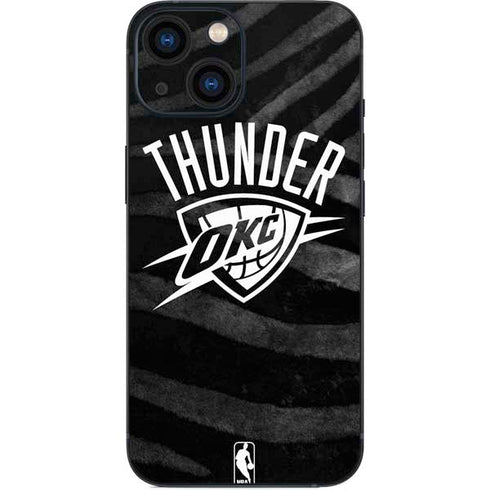 NBA Oklahoma City Thunder Black Animal Print iPhone 13 Mini Skin