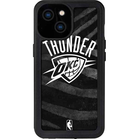 NBA Oklahoma City Thunder Black Animal Print iPhone 13 Mini Waterproof Case