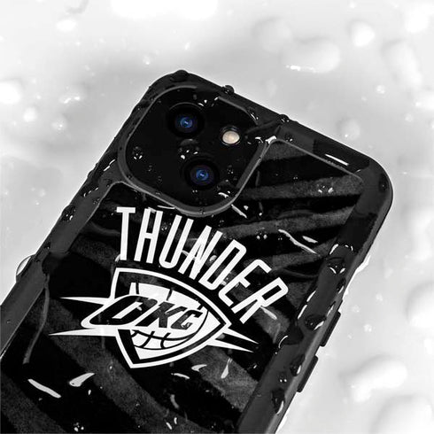 NBA Oklahoma City Thunder Black Animal Print iPhone 13 Mini Waterproof Case