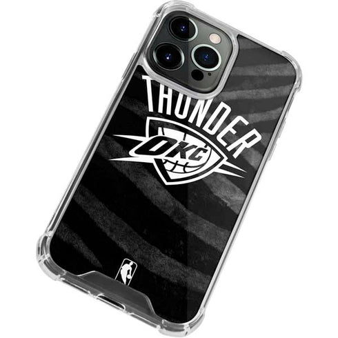 NBA Oklahoma City Thunder Black Animal Print iPhone 13 Pro Clear Case