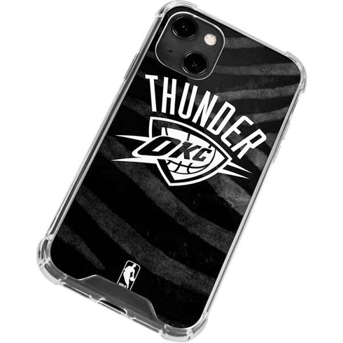 NBA Oklahoma City Thunder Black Animal Print iPhone 14 Clear Case