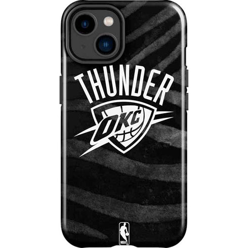 NBA Oklahoma City Thunder Black Animal Print iPhone 15 Plus Impact Case