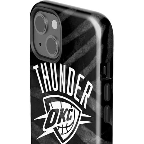 NBA Oklahoma City Thunder Black Animal Print iPhone 15 Plus Impact Case
