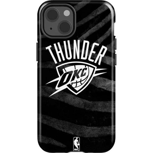 NBA Oklahoma City Thunder Black Animal Print iPhone 15 Impact Case
