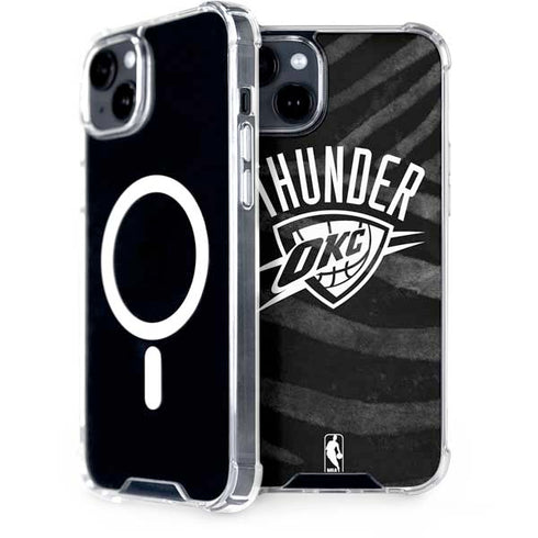 NBA Oklahoma City Thunder Black Animal Print iPhone 15 Plus MagSafe Case