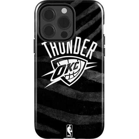 NBA Oklahoma City Thunder Black Animal Print iPhone 15 Pro Impact Case