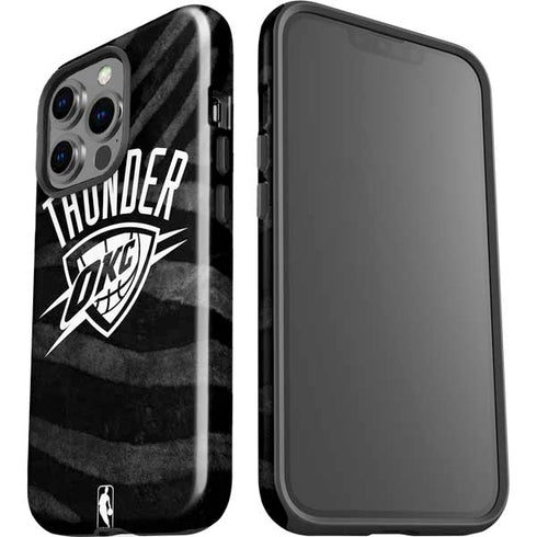 NBA Oklahoma City Thunder Black Animal Print iPhone 14 Pro Impact Case