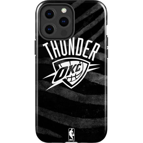 NBA Oklahoma City Thunder Black Animal Print iPhone 15 Pro Max Impact Case