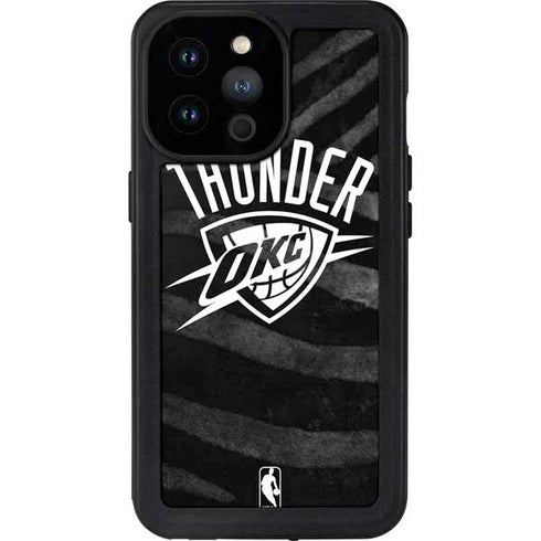 NBA Oklahoma City Thunder Black Animal Print iPhone 14 Pro Max Waterproof Case