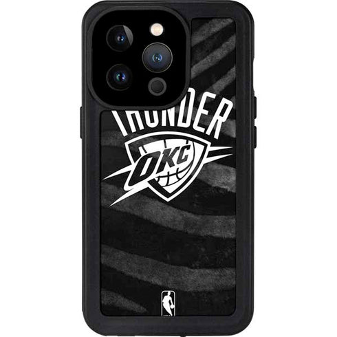 NBA Oklahoma City Thunder Black Animal Print iPhone 14 Pro Waterproof Case
