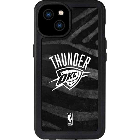 NBA Oklahoma City Thunder Black Animal Print iPhone 15 Plus Waterproof Case