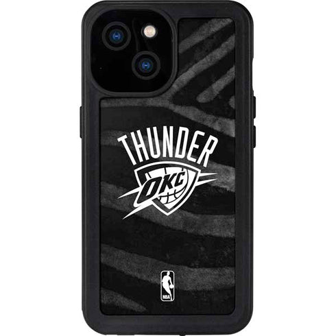 NBA Oklahoma City Thunder Black Animal Print iPhone 15 Waterproof Case
