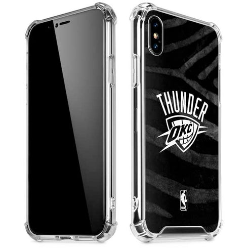 NBA Oklahoma City Thunder Black Animal Print iPhone XS Max Clear Case