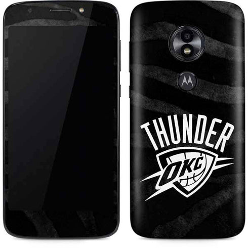 NBA Oklahoma City Thunder Black Animal Print Moto E5 Play Skin