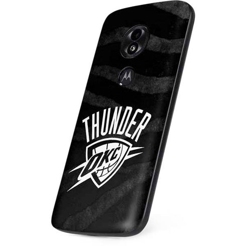 NBA Oklahoma City Thunder Black Animal Print Moto E5 Play Skin