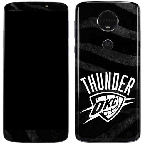 NBA Oklahoma City Thunder Black Animal Print Moto E5 Plus Skin
