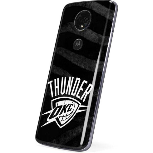NBA Oklahoma City Thunder Black Animal Print Moto E5 Plus Skin