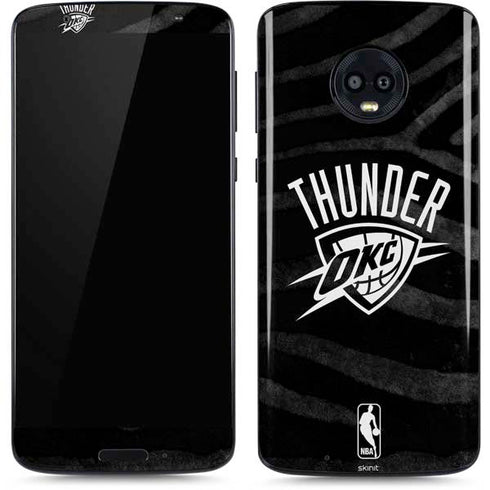 NBA Oklahoma City Thunder Black Animal Print Moto G6 Skin