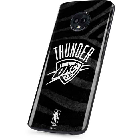 NBA Oklahoma City Thunder Black Animal Print Moto G6 Skin