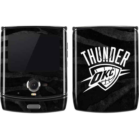 NBA Oklahoma City Thunder Black Animal Print Motorola RAZR Skin