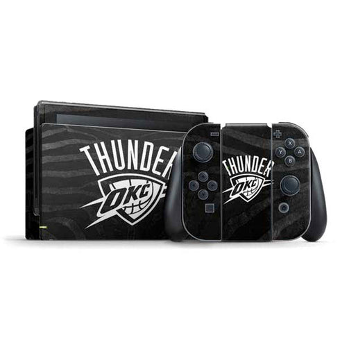 NBA Oklahoma City Thunder Black Animal Print Nintendo Switch Bundle Skin