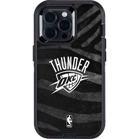 NBA Oklahoma City Thunder Black Animal Print Otterbox Defender iPhone Skin