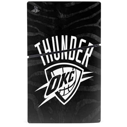 NBA Oklahoma City Thunder Black Animal Print PS5 Slim Disk Console Skin
