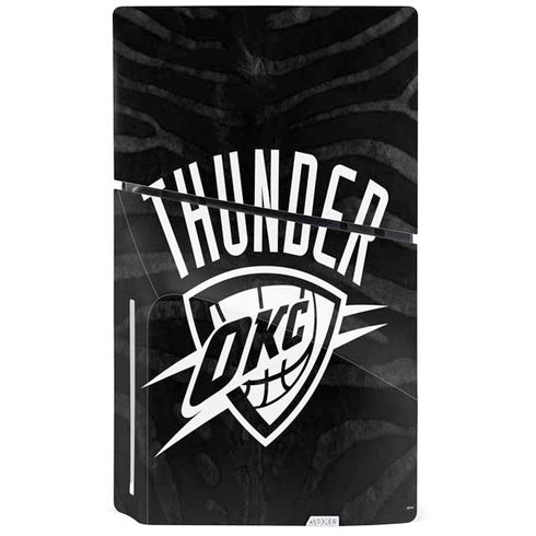 NBA Oklahoma City Thunder Black Animal Print PS5 Slim Disk Console Skin