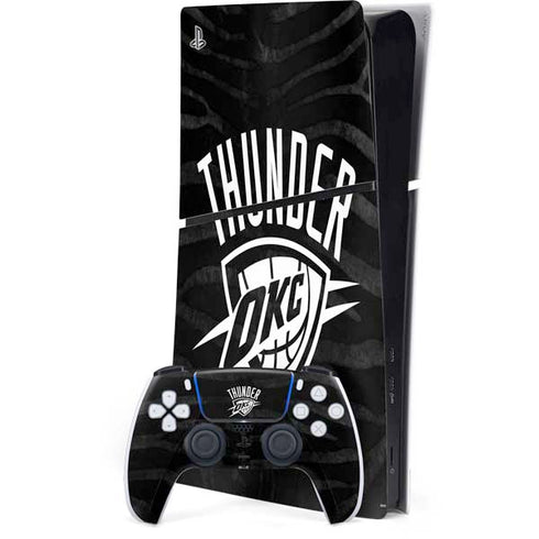 NBA Oklahoma City Thunder Black Animal Print PS5 Slim Digital Edition Bundle Skin