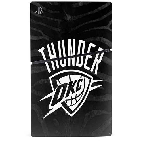 NBA Oklahoma City Thunder Black Animal Print PS5 Slim Digital Edition Console Skin