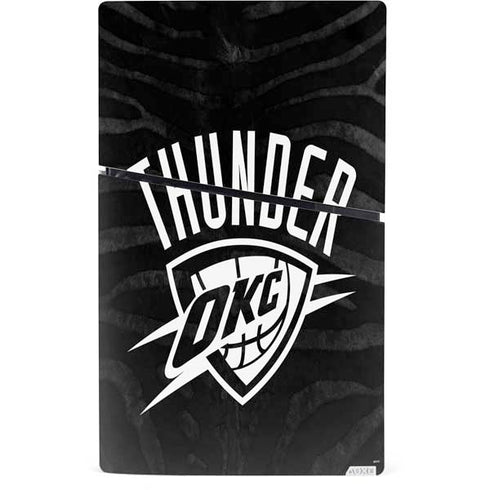 NBA Oklahoma City Thunder Black Animal Print PS5 Slim Digital Edition Console Skin