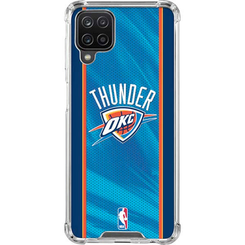 NBA Oklahoma City Thunder Blue Jersey Galaxy A12 Clear Case