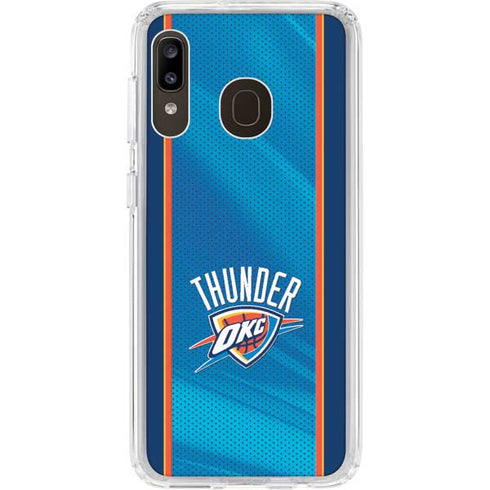 NBA Oklahoma City Thunder Blue Jersey Galaxy A20 Clear Case