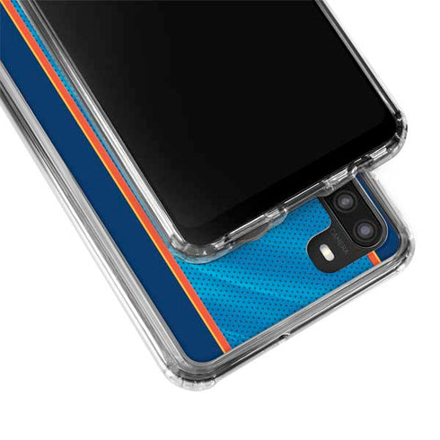 NBA Oklahoma City Thunder Blue Jersey Galaxy A21 Clear Case