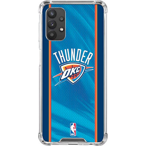 NBA Oklahoma City Thunder Blue Jersey Galaxy A32 5G Clear Case