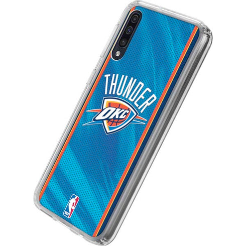NBA Oklahoma City Thunder Blue Jersey Galaxy A50 Clear Case