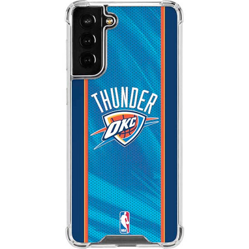 NBA Oklahoma City Thunder Blue Jersey Galaxy S22 Plus Clear Case