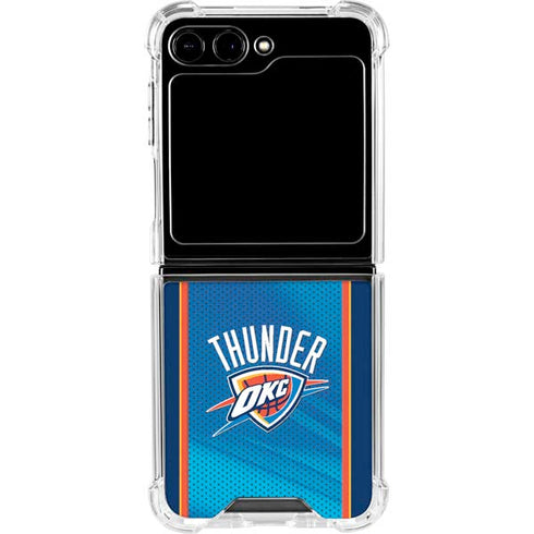 NBA Oklahoma City Thunder Blue Jersey Galaxy Z Flip5 5G Clear Case