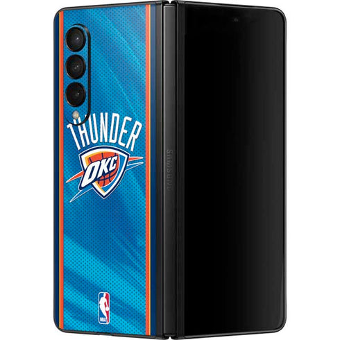 NBA Oklahoma City Thunder Blue Jersey Galaxy Z Fold3 5G Skin