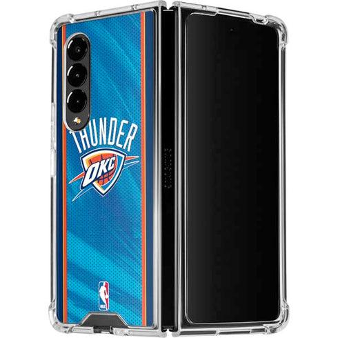 NBA Oklahoma City Thunder Blue Jersey Galaxy Z Fold4 5G Clear Case