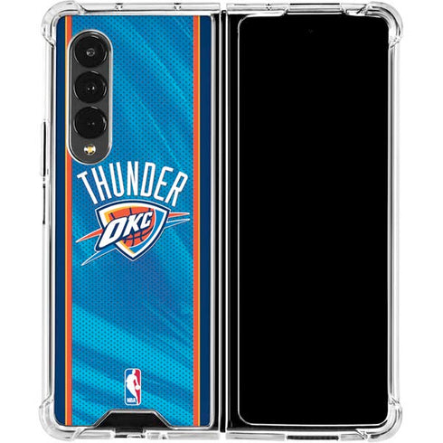 NBA Oklahoma City Thunder Blue Jersey Galaxy Z Fold4 5G Clear Case