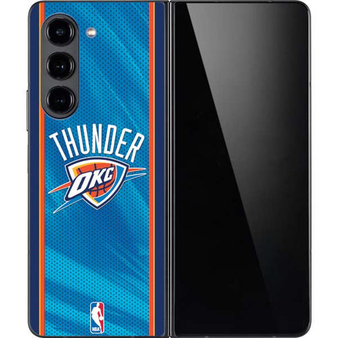 NBA Oklahoma City Thunder Blue Jersey Galaxy Z Fold5 5G Skin