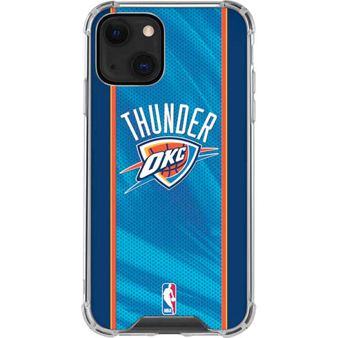 NBA Oklahoma City Thunder Blue Jersey iPhone 13 Mini Clear Case