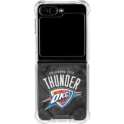 NBA Oklahoma City Thunder Dark Rust Galaxy Z Flip5 5G Clear Case