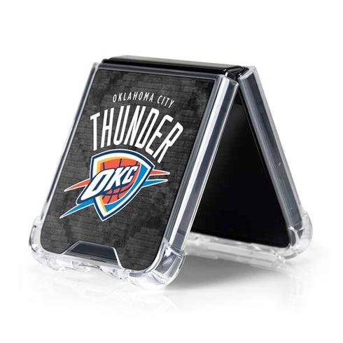 NBA Oklahoma City Thunder Dark Rust Galaxy Z Flip5 5G Clear Case