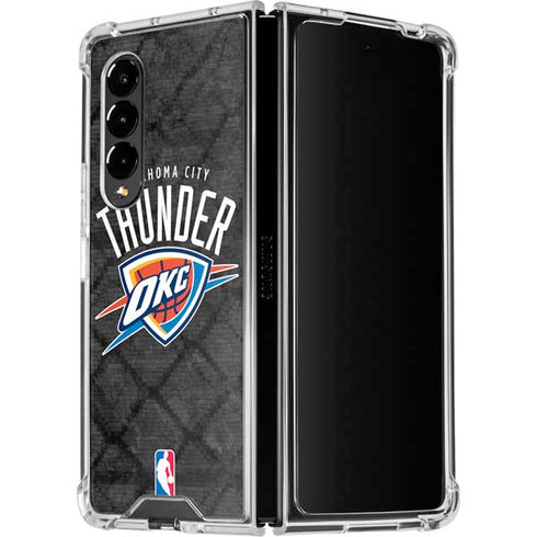 NBA Oklahoma City Thunder Dark Rust Galaxy Z Fold4 5G Clear Case