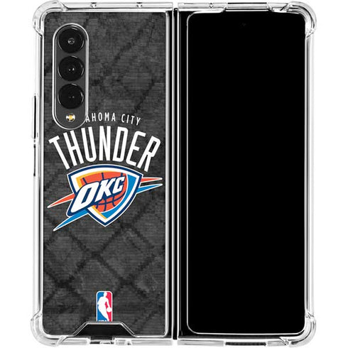 NBA Oklahoma City Thunder Dark Rust Galaxy Z Fold4 5G Clear Case