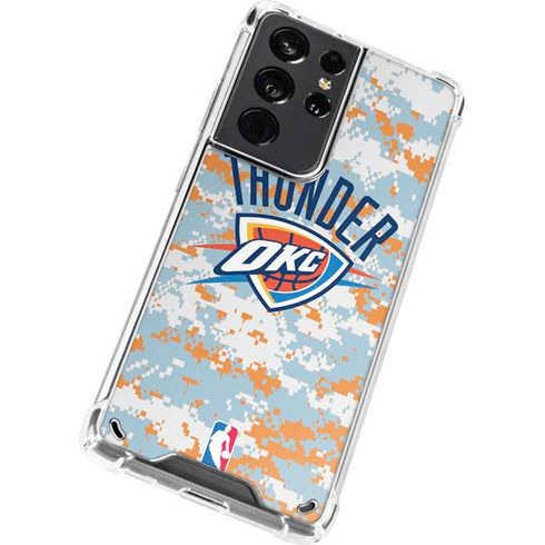 NBA Oklahoma City Thunder Digi Camo Galaxy S21 Ultra 5G Clear Case